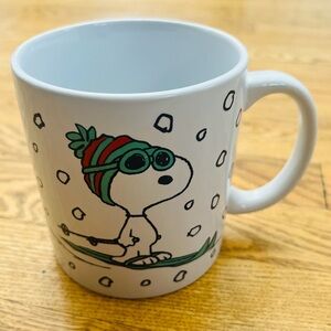 NEW Zrike Peanuts Snoopy Winter Skiing Ceramic Coffee Mug 20oz Snow Collectible